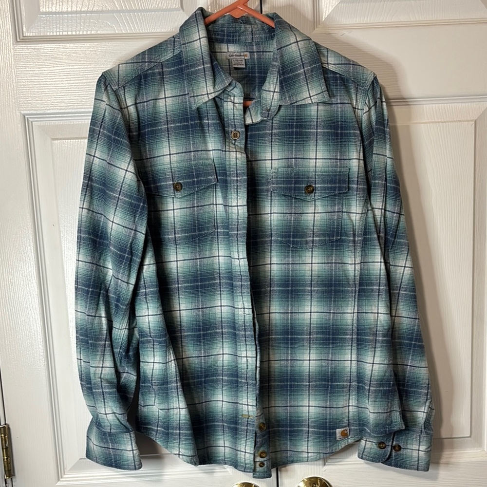Carhartt Blue and Green Lightweight Shirt Jacket